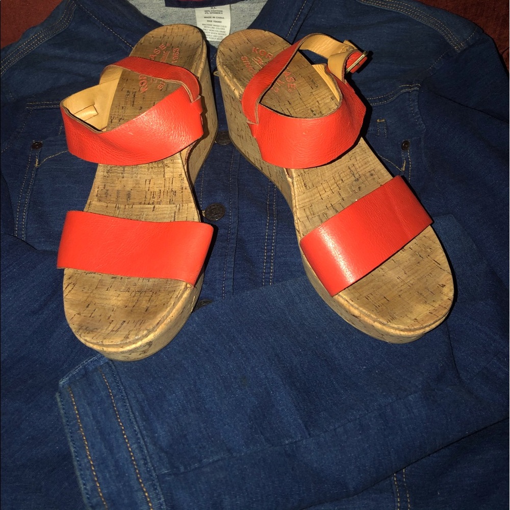 Orange Leather Sandals
